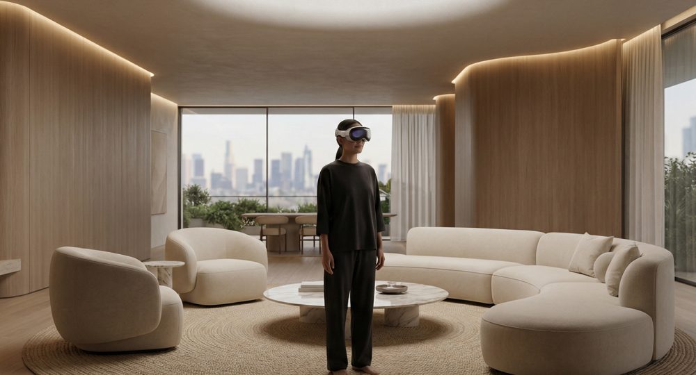 Interactive 360 VR rendering of a space