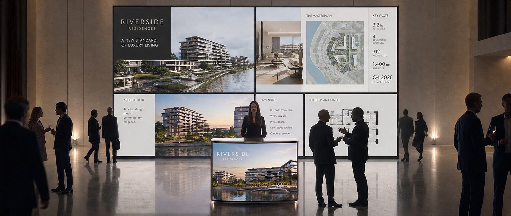 LED presentation on a large format screen