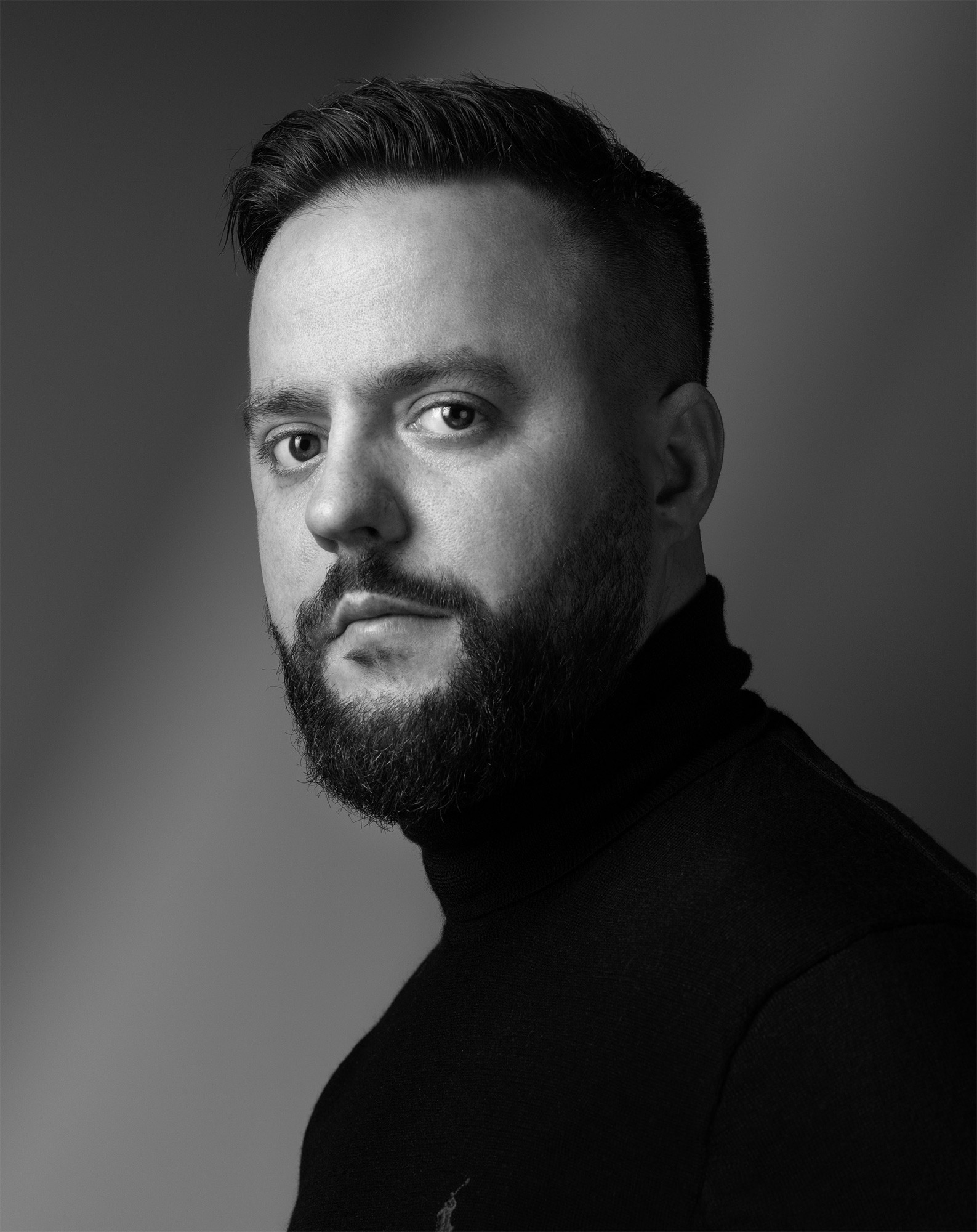 Miroslav Raško, co-founder of VisualStudio - black and white portrait